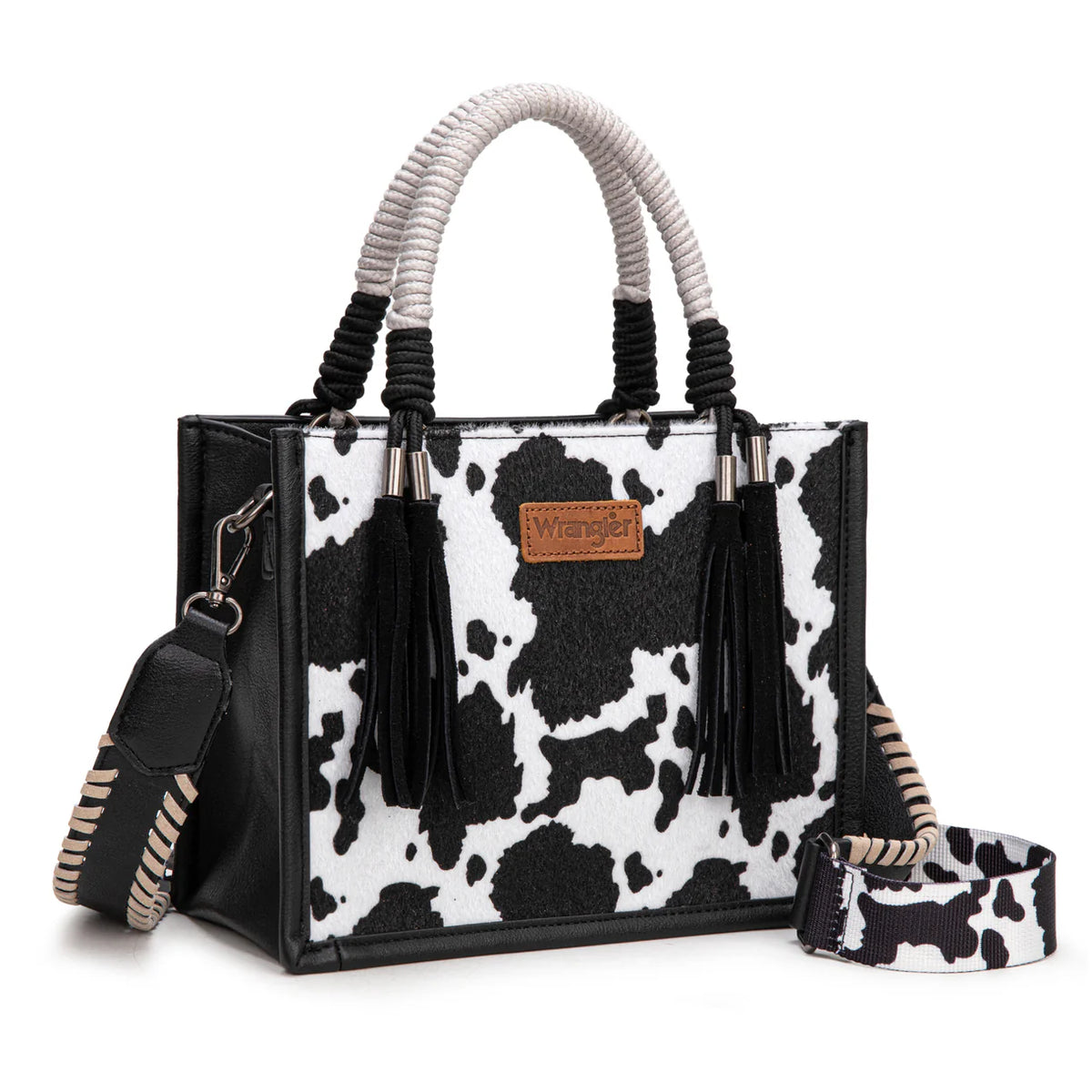Wrangler Cow Tote with Fringe