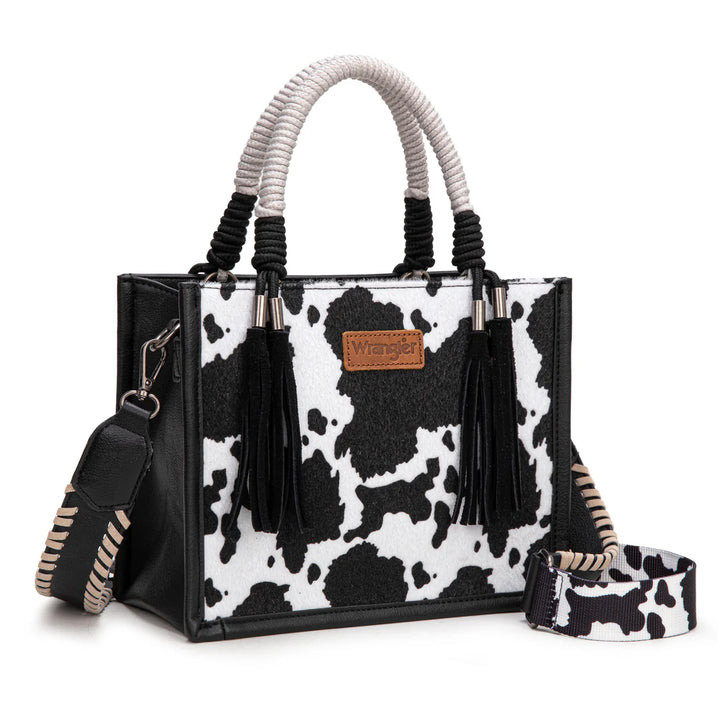 Wrangler Cow Tote with Fringe