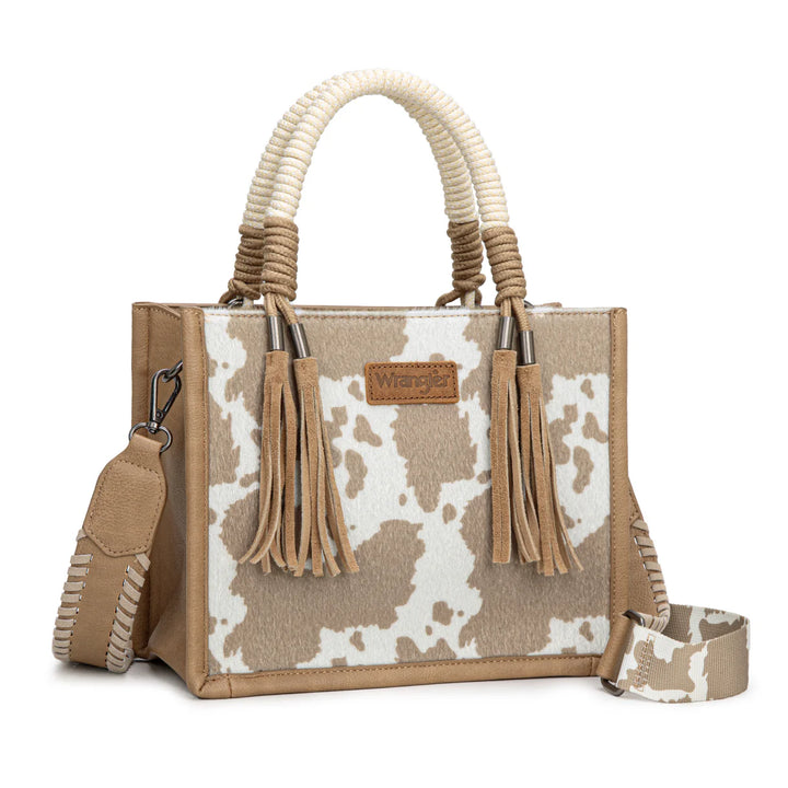 Wrangler Cow Tote with Fringe