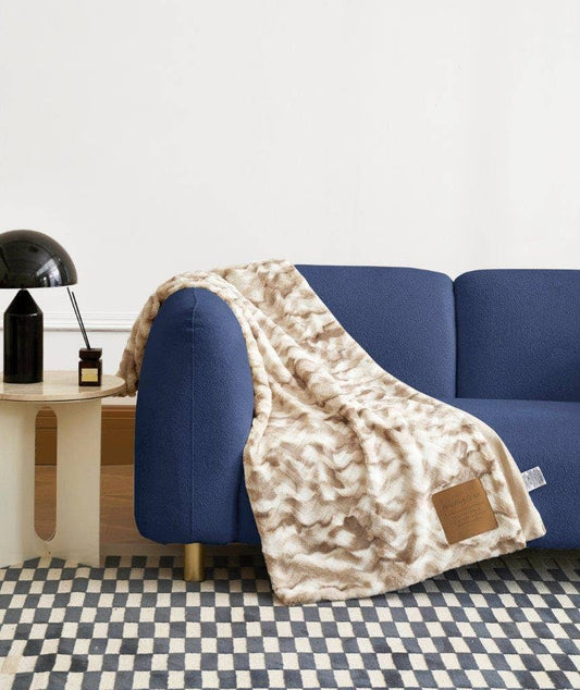 "Amazing Grace" 1-Ply Faux Fur Patch Throw 50"x60"