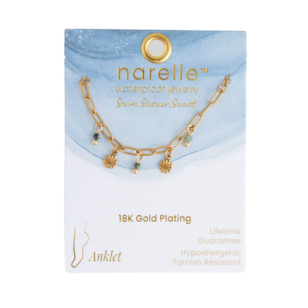 Waterproof Beaded Gold Anklet