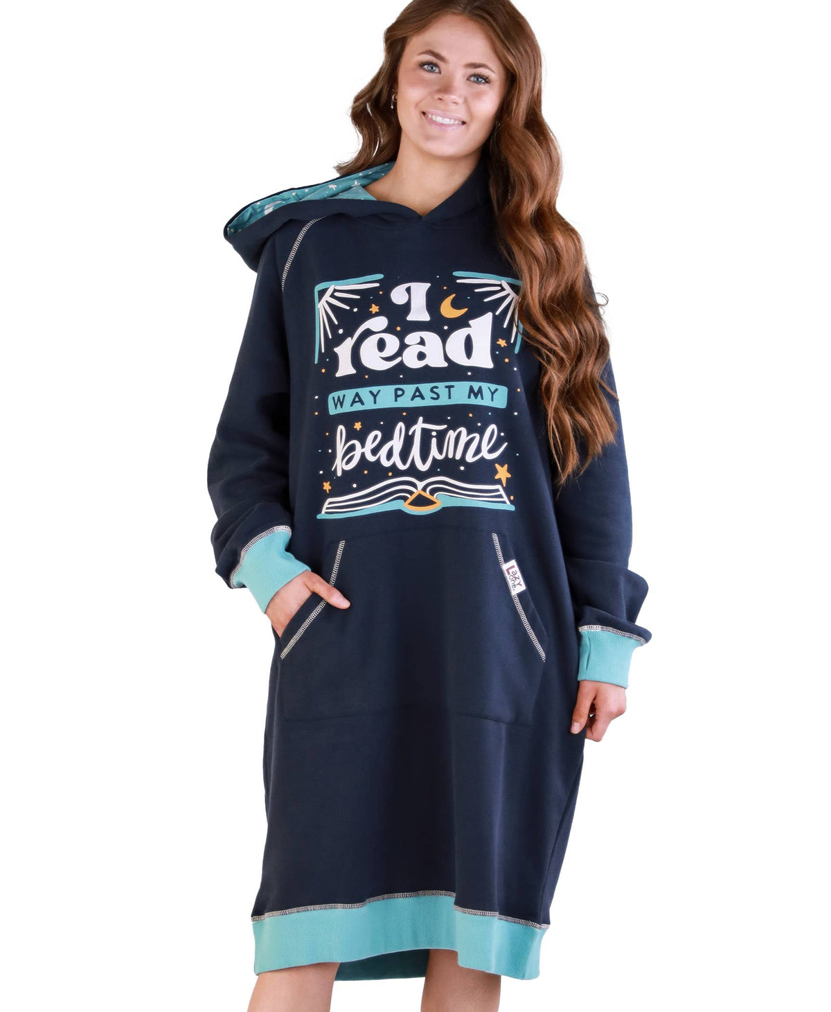 Oversized Hoodie, Hooded Sweatshirt with Pocket - Read Past: L/XL