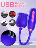 Load image into Gallery viewer, Rose Vibrator with Thrusting Bullet
