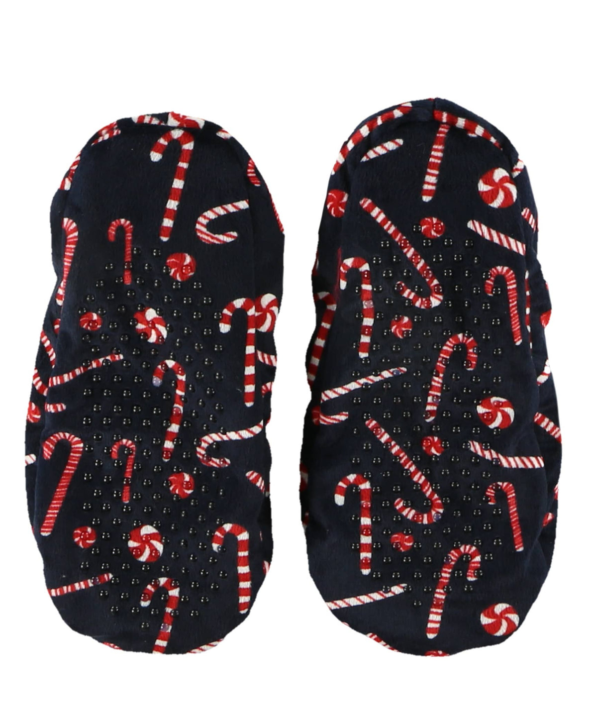 Plush Slipper Socks, Soft Slippers, Non-skid Candy Cane: S/M