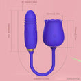 Load image into Gallery viewer, Rose Vibrator with Thrusting Bullet
