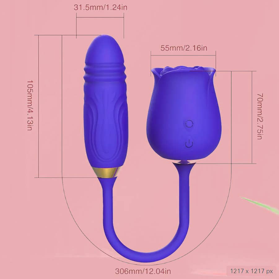 Rose Vibrator with Thrusting Bullet
