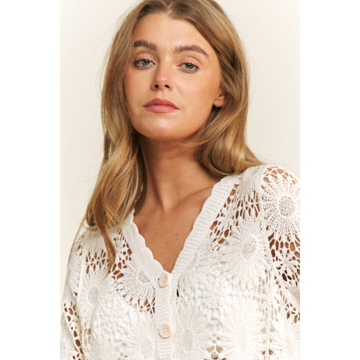 Scallop Lace Button Down