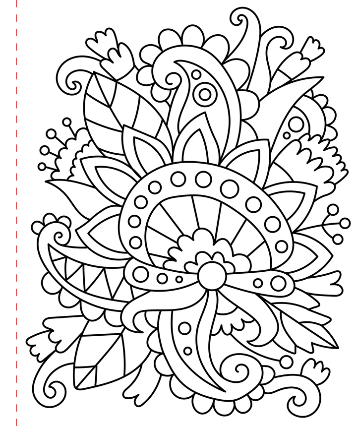 Large Print Coloring Book - Stress-Relief