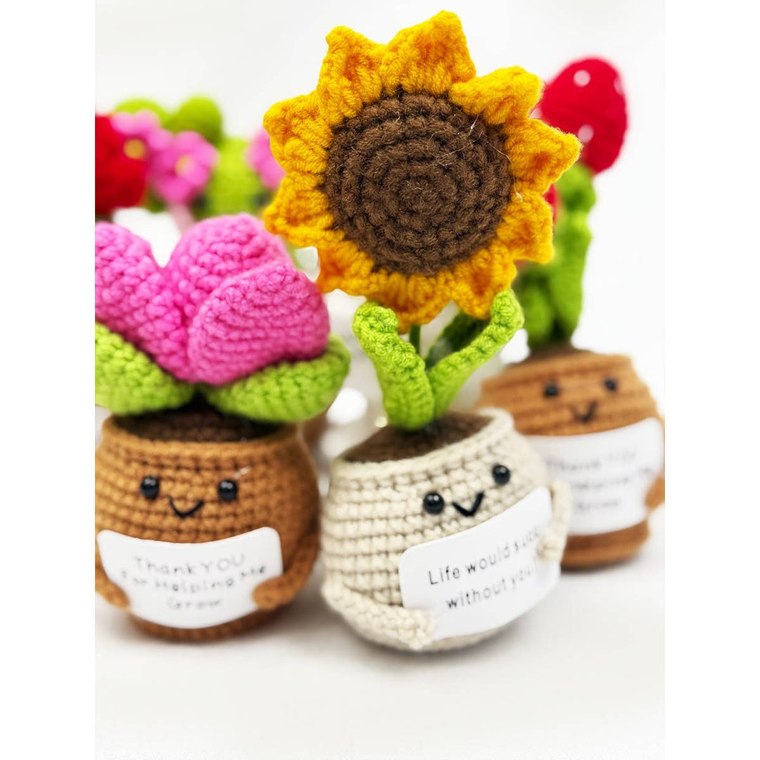 Crochet Potted Succulent KeyChain
