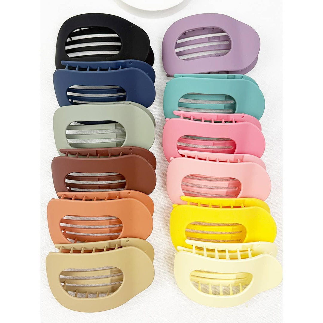 Oval Shape Flat Hair Clawclip