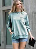 Load image into Gallery viewer, Sage Green Terry Washed Pullover
