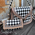 Load image into Gallery viewer, Zadie Checkered Tooled Leather Wallet
