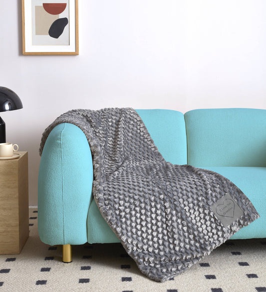 "I Love You Grandma" 1-Ply Faux Fur Patch Throw 50"x60"