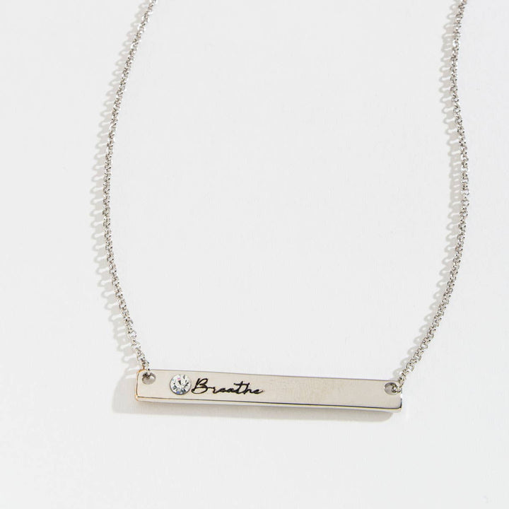 Breathe Inspirational Bar Necklace