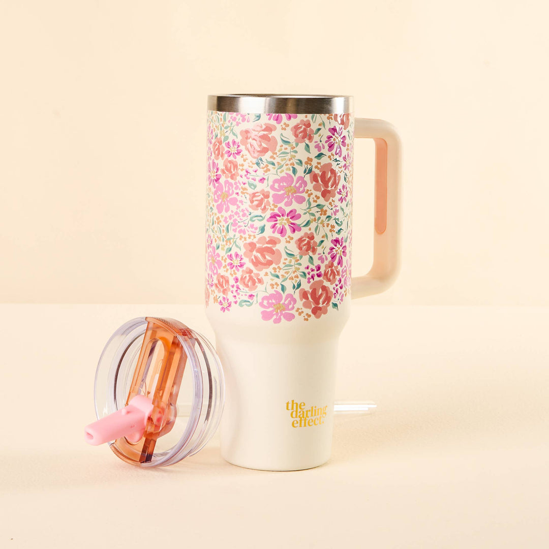 40 oz Flip Straw Tumbler-Secret Garden Pink