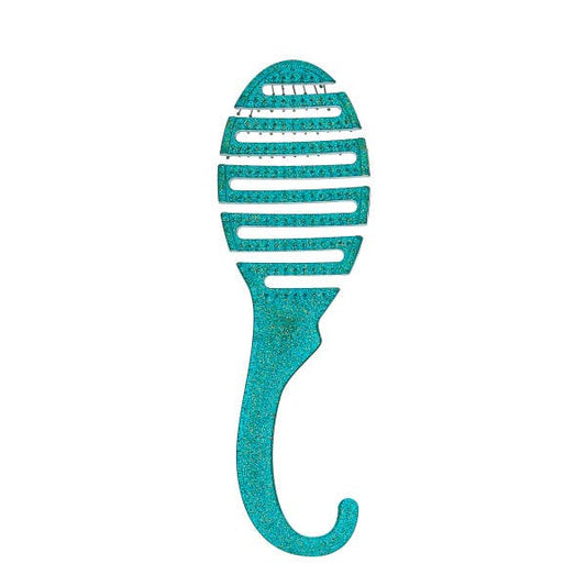 Shower Detangler Wet Brush Green Glitter