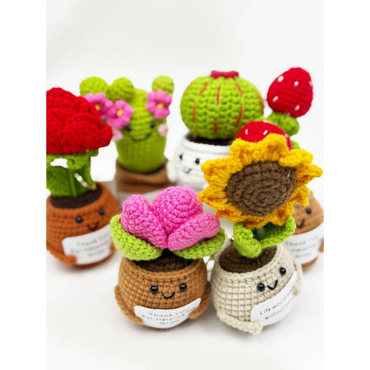 Crochet Potted Succulent KeyChain