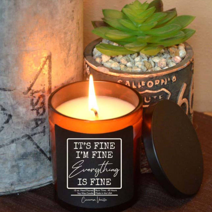 It's Fine I'm Fine Candle - Smoked Bourbon