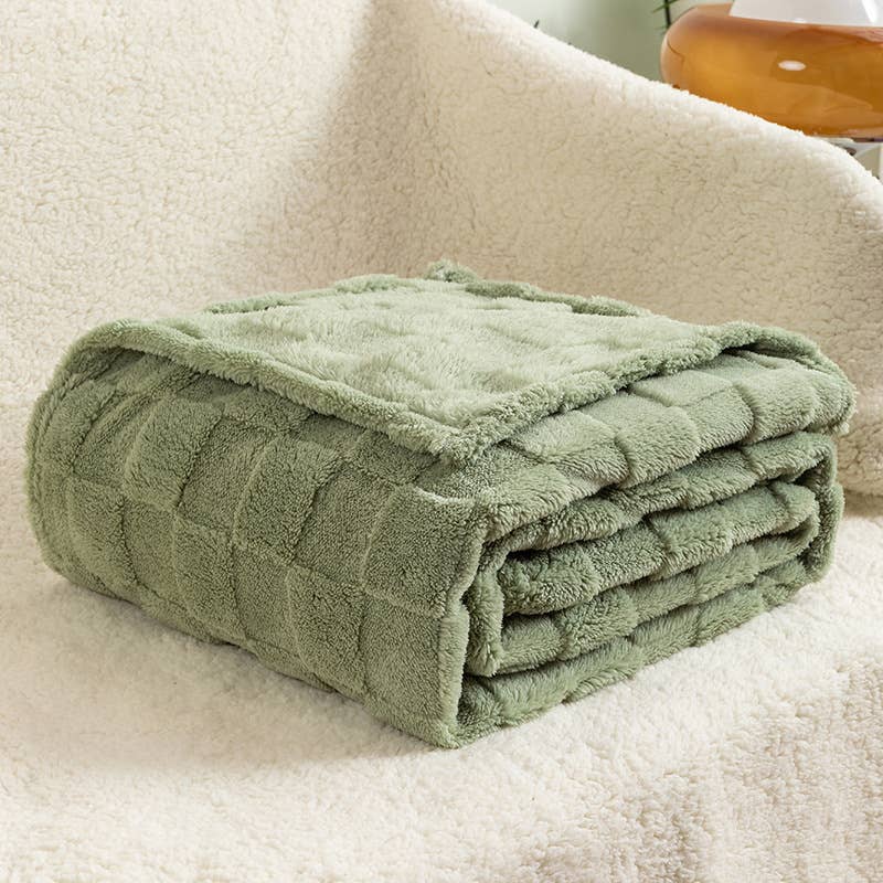 Green Checkerboard XL Throw