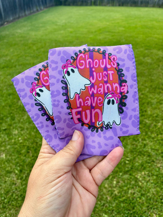 Ghouls just wanna have fun koozie - regular