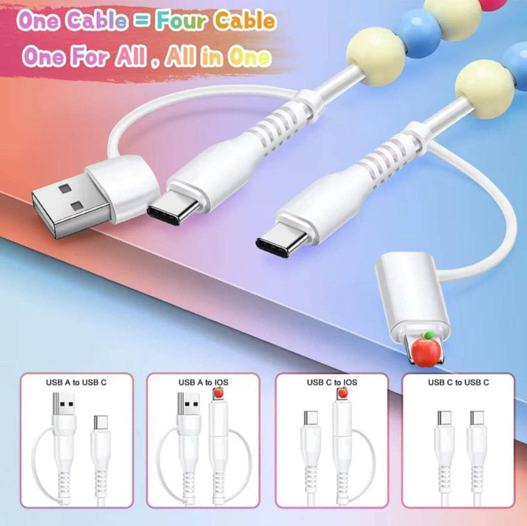 Pink & Purple Beaded Charging Cable