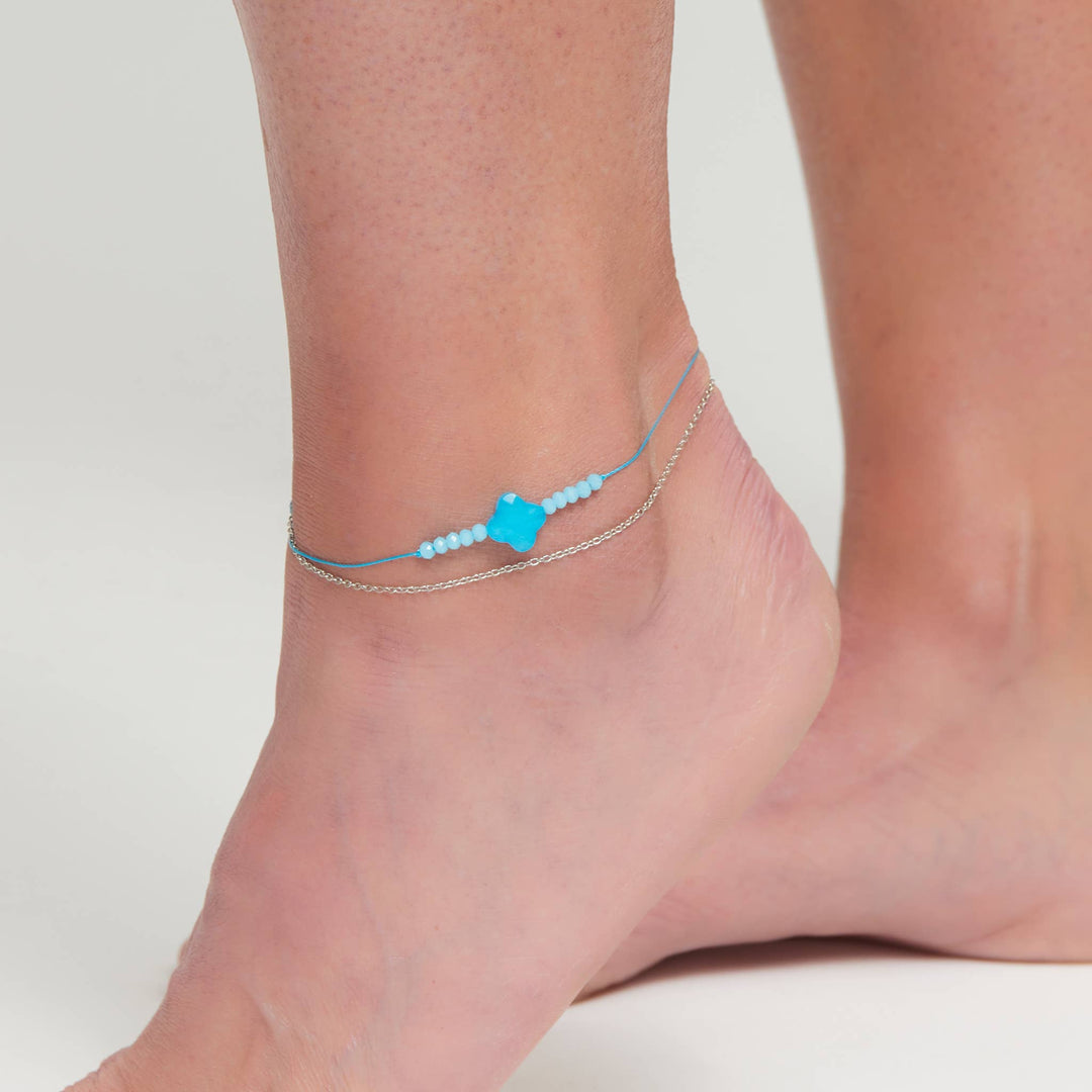 Beaded Sea Glass Anklet