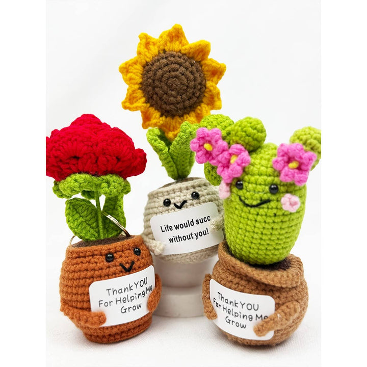 Crochet Potted Succulent KeyChain