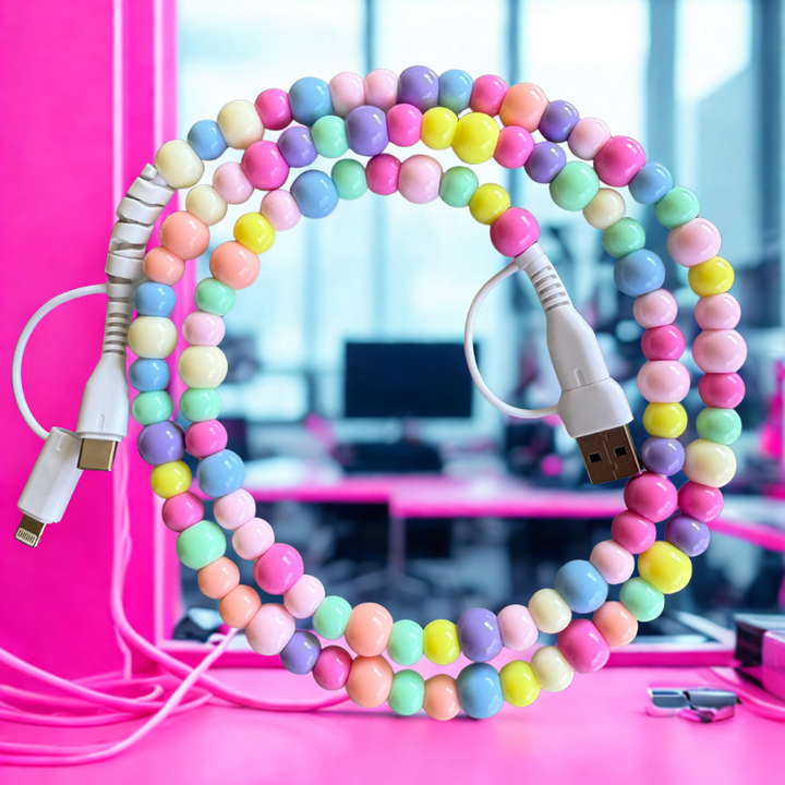 Pastel Beaded Charging Cable