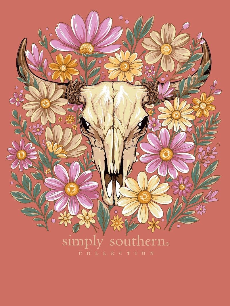 SS Floral Bull Skull Tee
