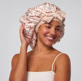 Load image into Gallery viewer, Adjustable Oversized Satin Bonnet - Cherry Print
