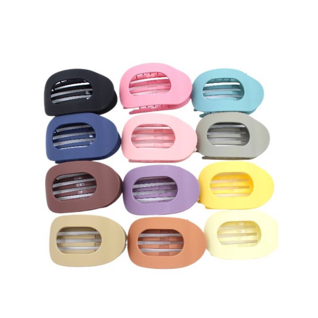 Oval Shape Flat Hair Clawclip