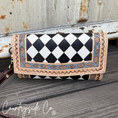 Load image into Gallery viewer, Zadie Checkered Tooled Leather Wallet
