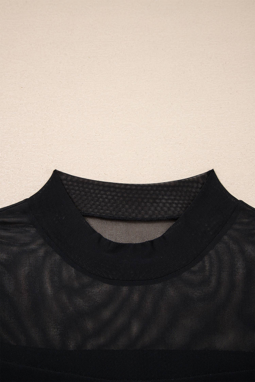 Sheer Mock Neck T Shirt