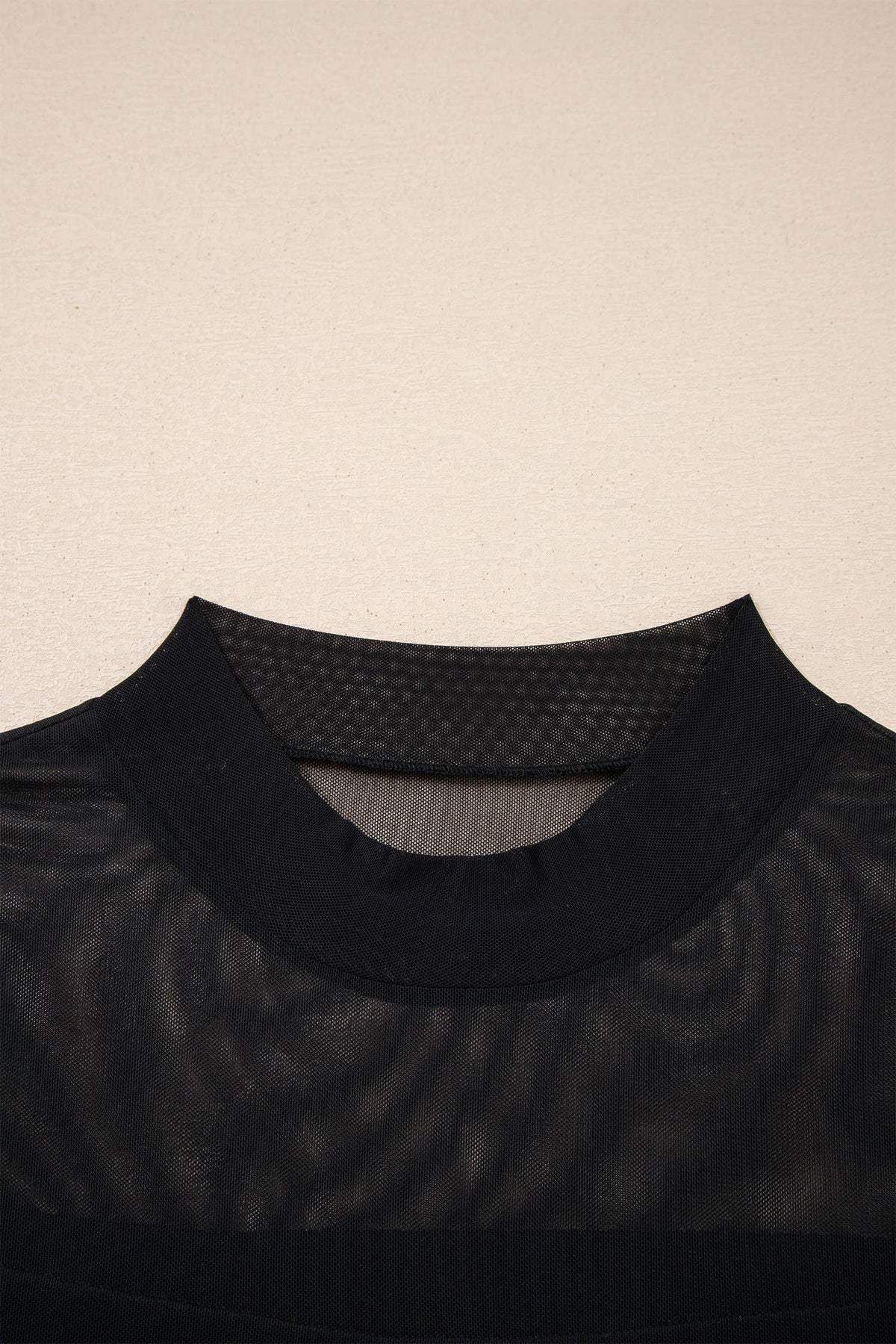 Sheer Mock Neck T Shirt