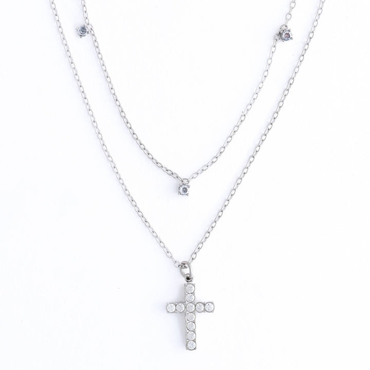 Waterproof Layered Cross Necklace