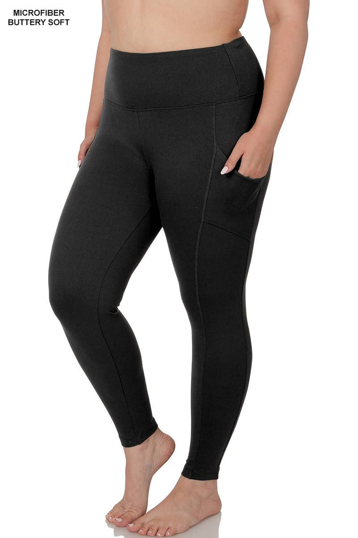 Brushed Microfiber Leggings w/ Pockets