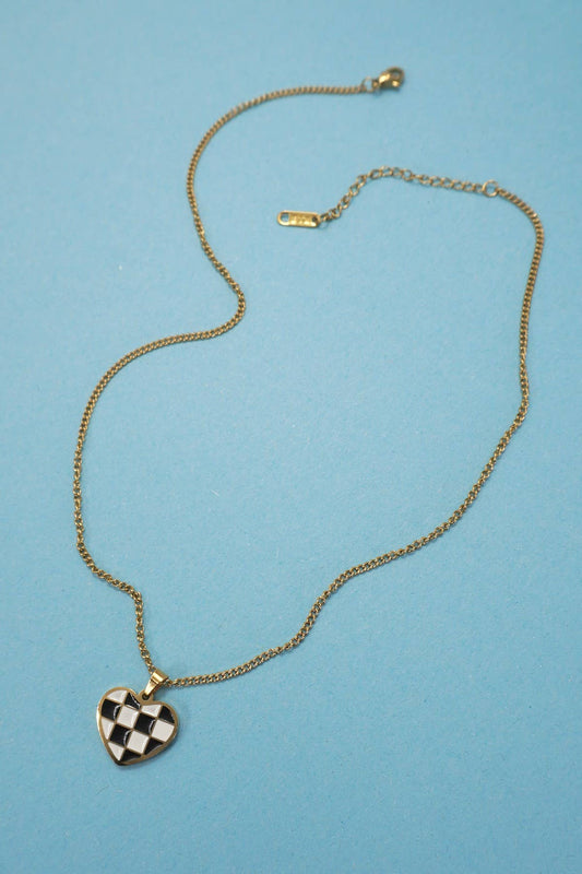 18K STAINLESS STEEL TARNISH FREE HEART NECKLACE - Gold