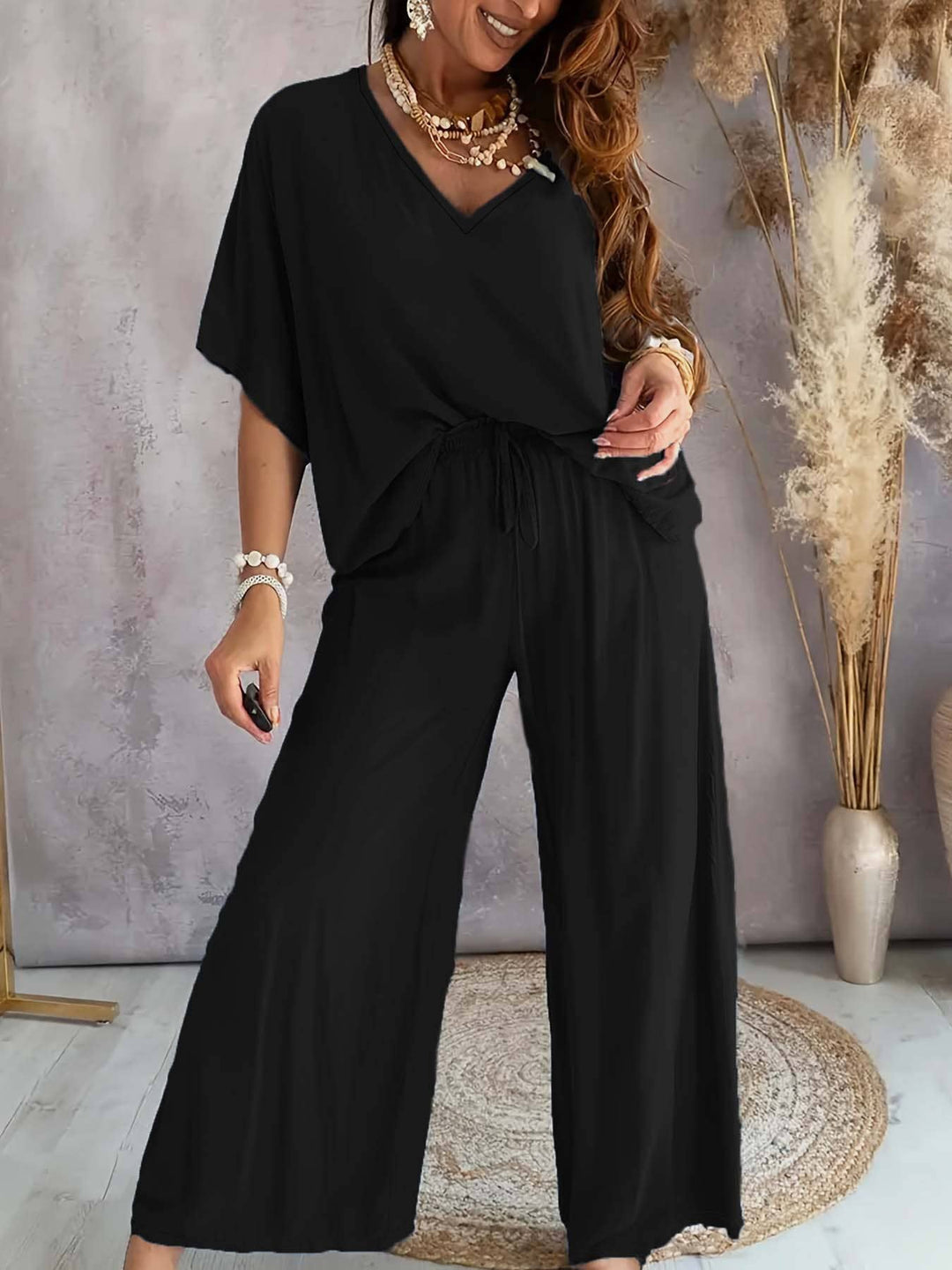 Batwing Top & Bottoms Lounge Set