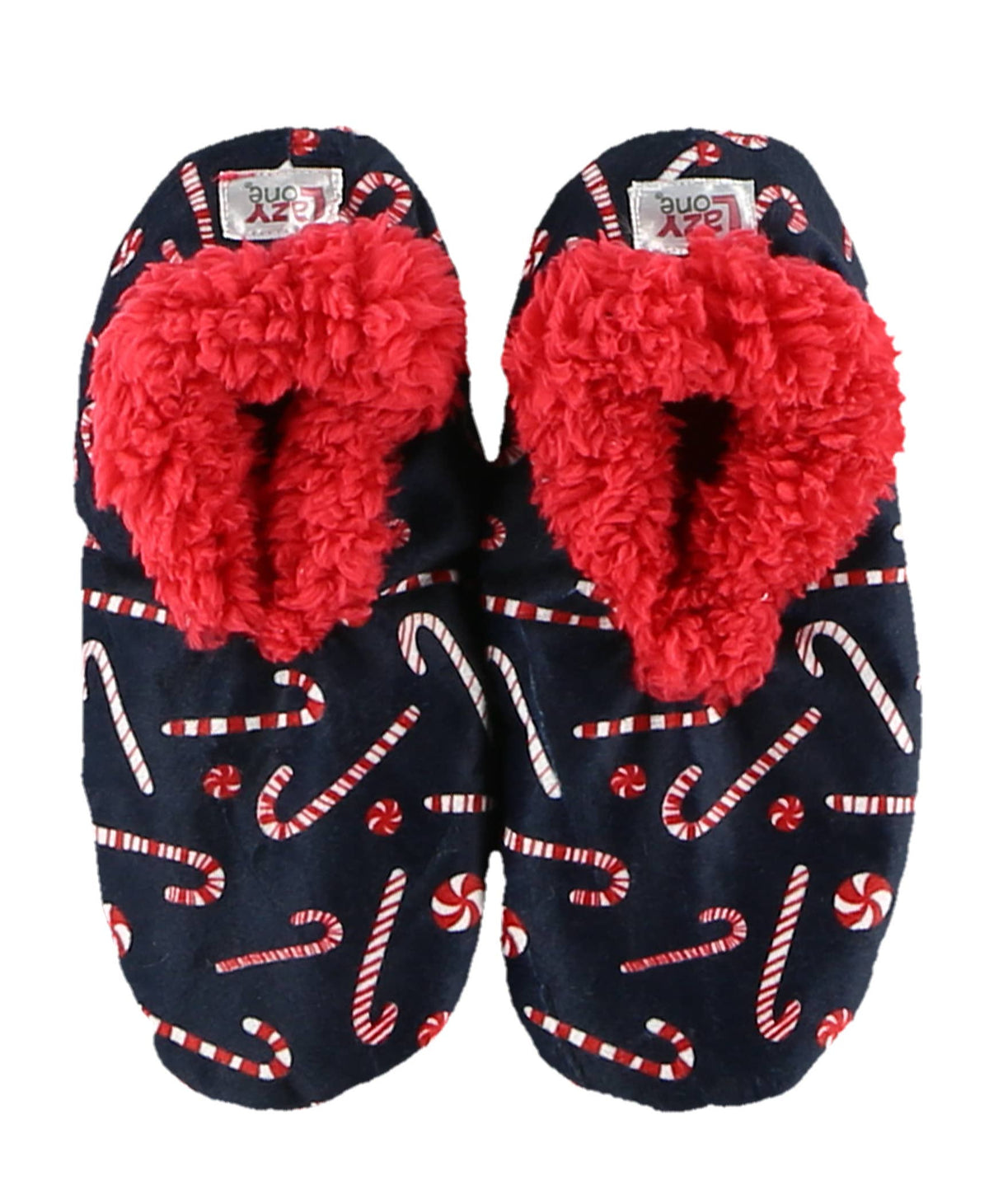 Plush Slipper Socks, Soft Slippers, Non-skid Candy Cane: S/M