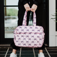 Load image into Gallery viewer, Black & Pink Mini Bows Duffel Weekender
