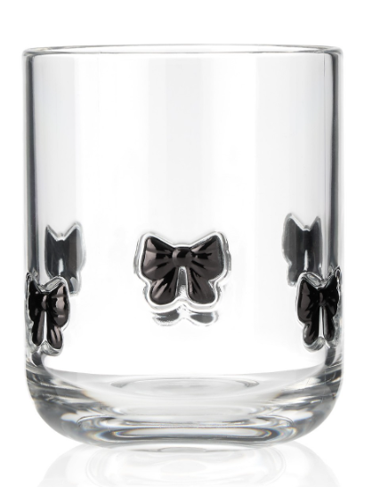 Coquette Black Bow Acrylic Drinking Glass