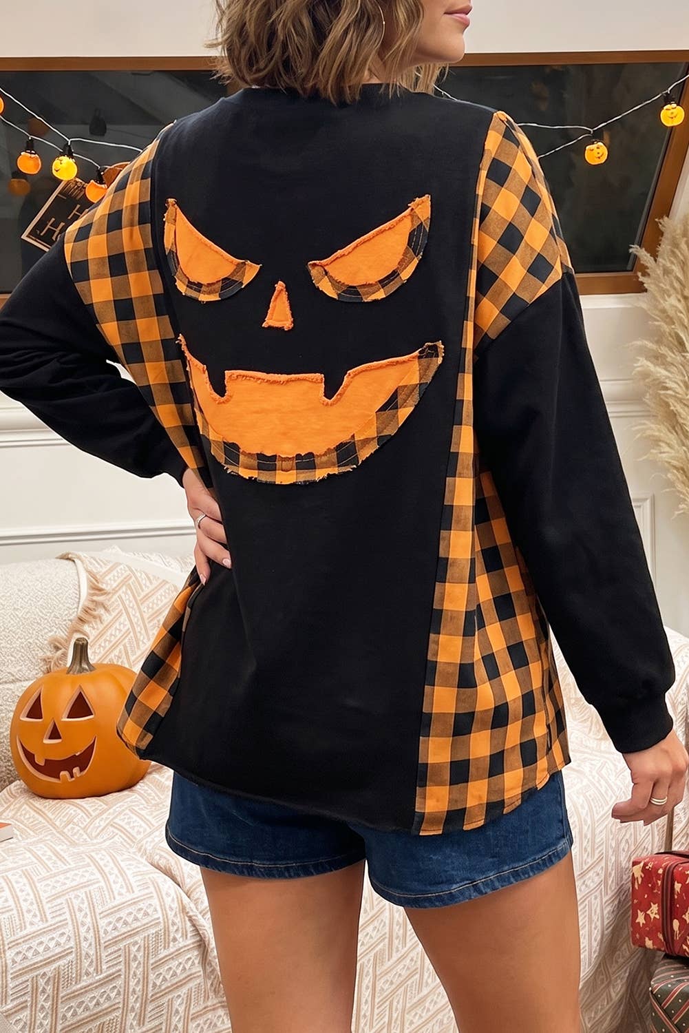 Plaid Pumpkin Long Sleeve