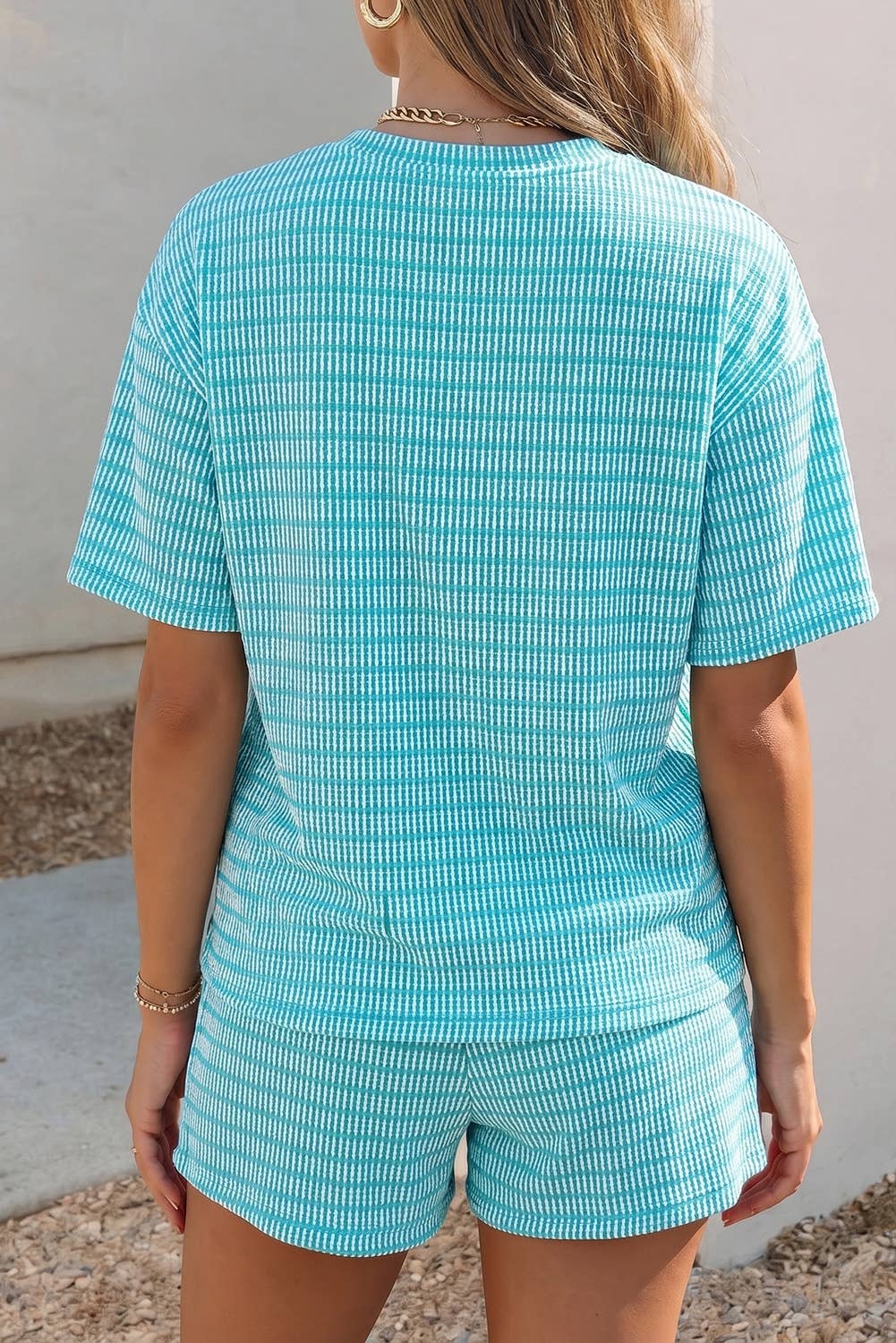 Rib Drawstring Short/Tee Set