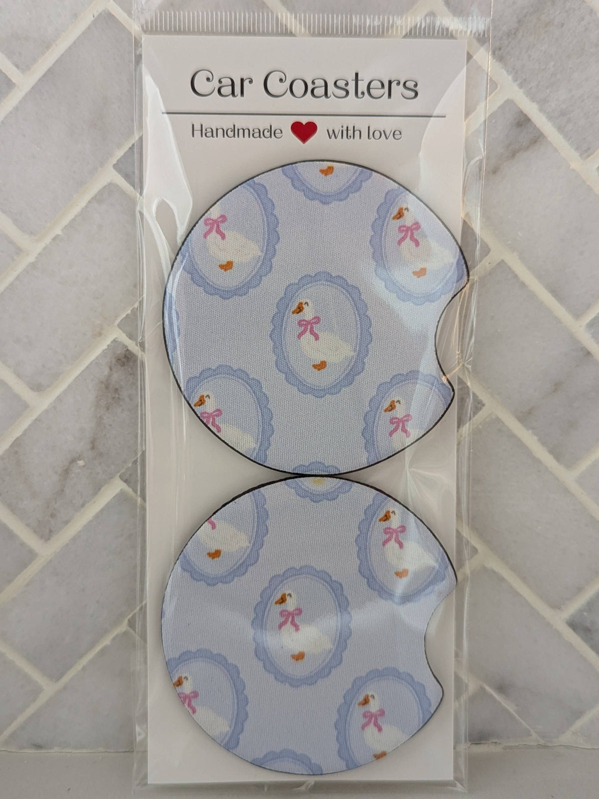 Silly Goose Car Coasters: Summer goose