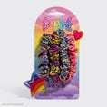 Load image into Gallery viewer, Lisa Frank x Kitsch Ruched Satin Scrunchies in Rainbow Leopard
