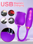 Load image into Gallery viewer, Rose Vibrator with Thrusting Bullet
