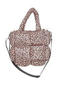 Load image into Gallery viewer, Brown Leopard Print Puffer Tote
