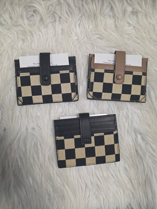 Checkered Card Wallet